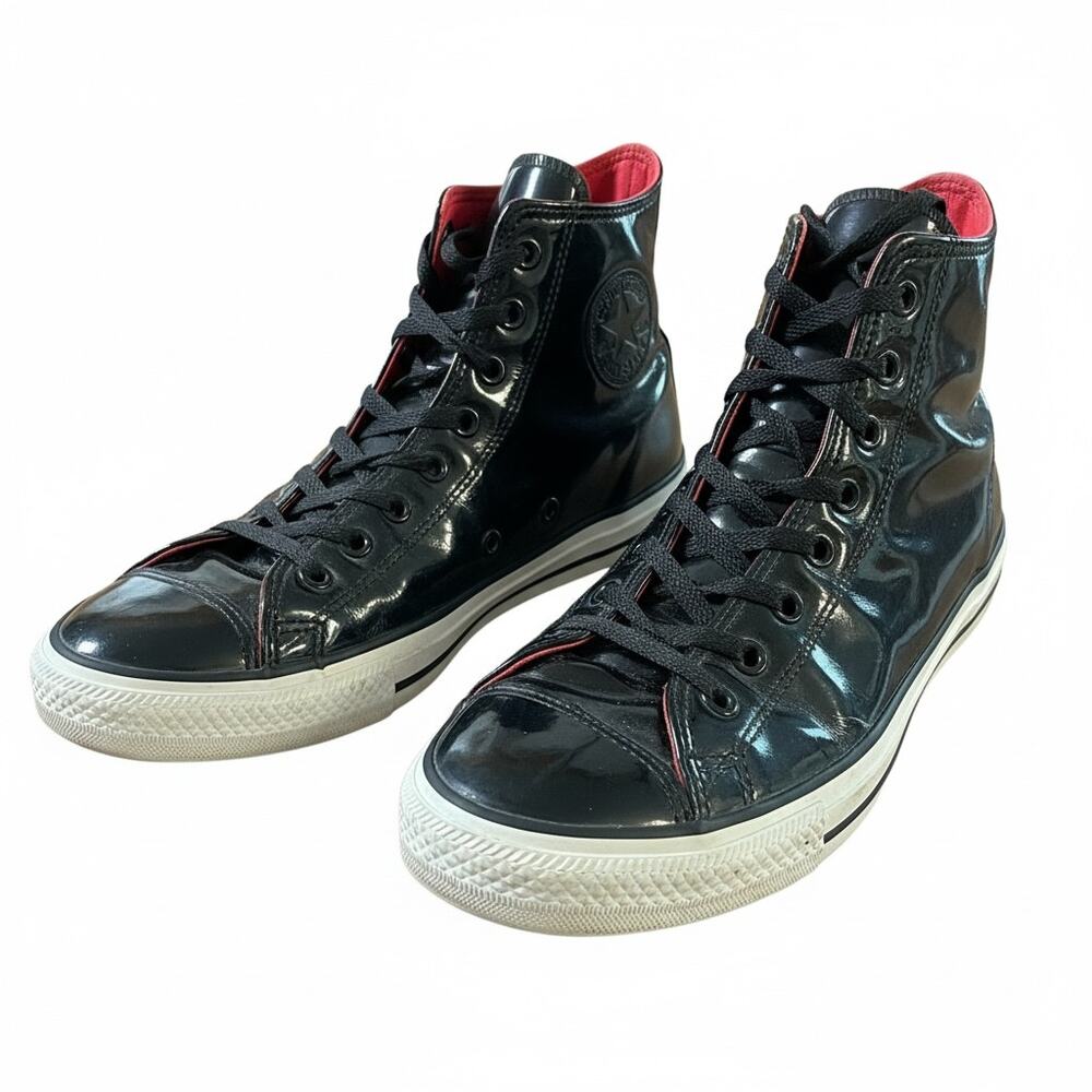 Converse All Star HI-Top Patent Leather Chuck Taylor Sz Mens 11 Goth Punk Shoes